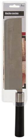 keukenmes 33 x 7,5 x 2 cm staal zilver/zwart