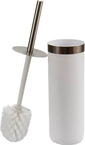 toiletborstel 38,5 x 9,5 cm RVS wit/zilver 2-delig