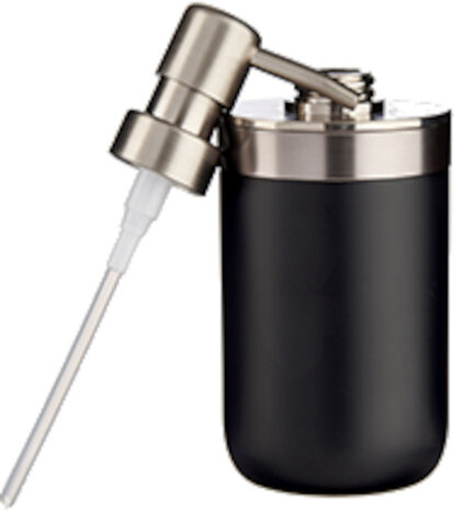 zeepdispenser 350 ml 9 x 8 x 17 cm RVS zwart/zilver