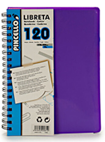 notitieboek B5 gelinieerd papier paars 120 pagina&#039;s