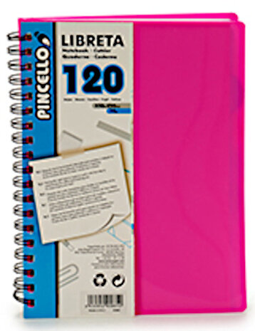 notitieboek B5 gelinieerd papier roze 120 pagina&#039;s