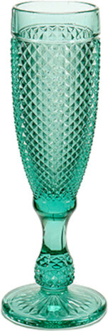 champagneglas 180 ml 7 x 20 cm glas turquoise
