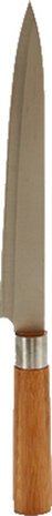 vleesmes 33 x 3 x 2,5 cm hout/RVS naturel/zilver