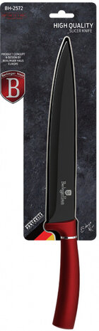 keukenmes Burgundy Slicer 20 cm RVS zwart/rood