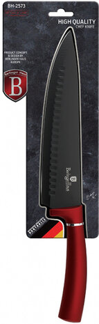 keukenmes Burgundy Chef 20 cm RVS zwart/rood