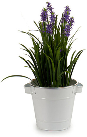 plantenbak 1,5 liter 16,5 x&nbsp;19,5 cm staal wit/zilver