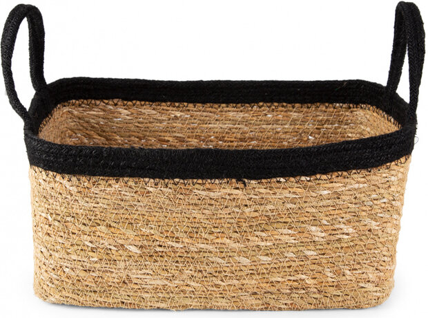 opbergmand Tahna 29 x 20 x 15 jute naturel/zwart