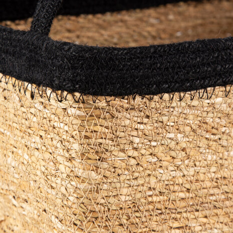 opbergmand Tahna 29 x 20 x 15 jute naturel/zwart