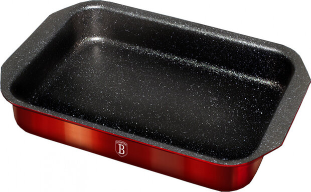 bakplaat Metallic Line 35 x 25 x 6 cm staal rood
