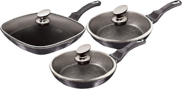 koekenpannen Carbon Pro aluminium zwart 6-delig