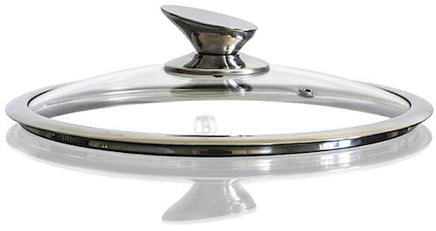 pannendeksel 24 cm glas transparant/zilver