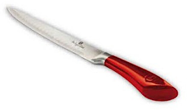 vleesmes 20 cm RVS rood/zilver