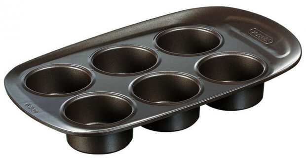 muffinvorm 6 Asimetria 29 x 18 cm carbonstaal bruin