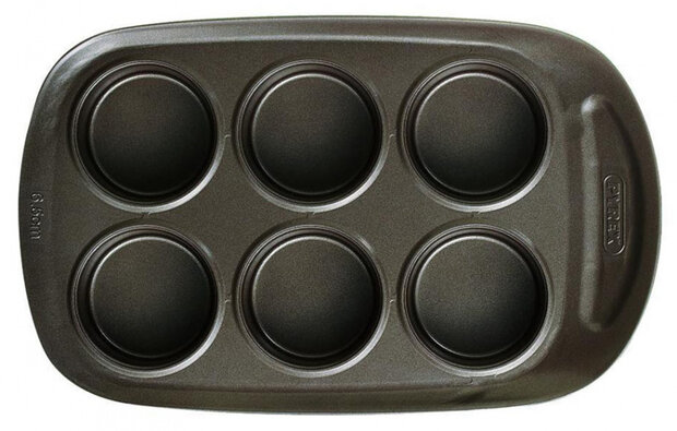 muffinvorm 6 Asimetria 29 x 18 cm carbonstaal bruin