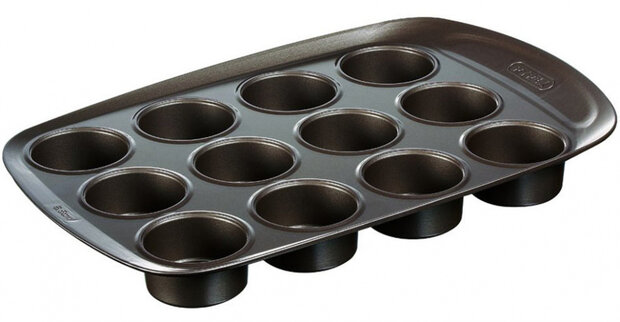 muffinvorm 12 Asimetria 29 x 18 cm carbonstaal bruin