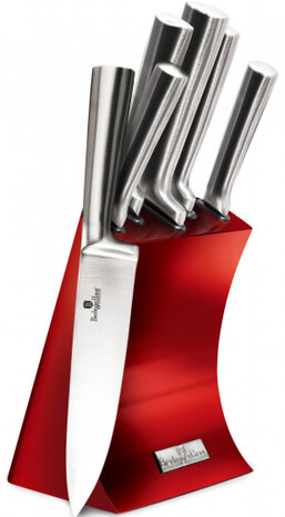 messenset BH-2450 RVS 9 - 20 cm rood/zilver 6-delig