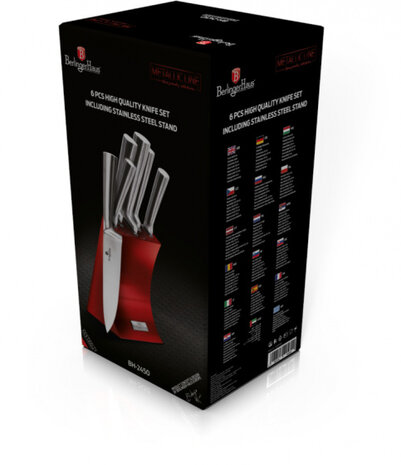 messenset BH-2450 RVS 9 - 20 cm rood/zilver 6-delig