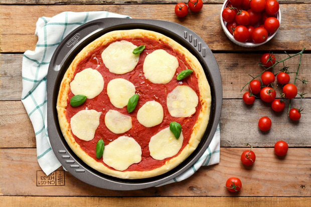 pizzabakplaat Asimetria 32 cm carbonstaal bruin