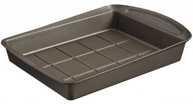 brownievorm Asimetria 2,2 liter 28 cm carbonstaal bruin