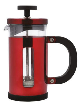 cafeti&egrave;re Pisa 1 liter 21,5 cm glas/RVS rood