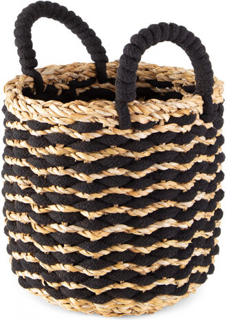 opbergmand Flora 20 x 20 cm zeegras/katoen naturel