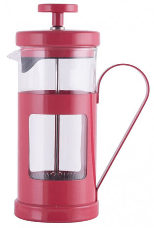 cafeti&egrave;re Monaco 350 ml 19 cm glas/RVS rood