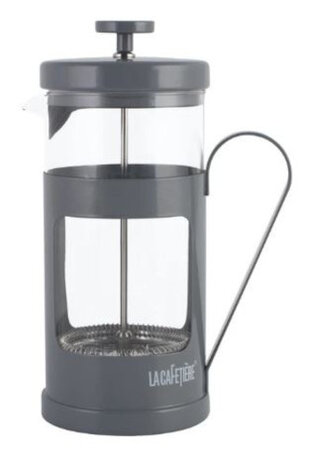 cafeti&egrave;re Monaco 1 liter 24 cm glas/RVS donkergrijs
