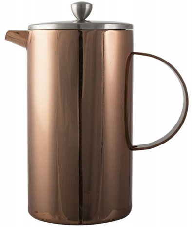 cafeti&egrave;re dubbelwandig 1 liter 22 cm RVS koper