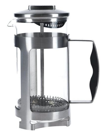 cafeti&egrave;re Trieste 350 ml 16 cm glas grijs/transparant