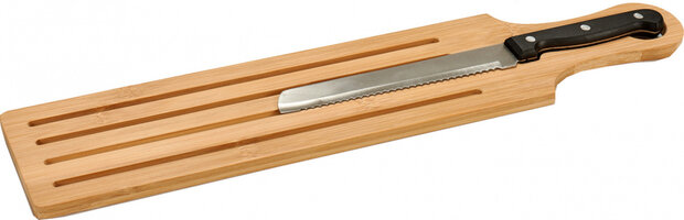 broodsnijplank 49,5 cm bamboe/staal naturel 2-delig