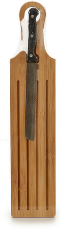 broodsnijplank 49,5 cm bamboe/staal naturel 2-delig