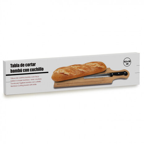 broodsnijplank 49,5 cm bamboe/staal naturel 2-delig