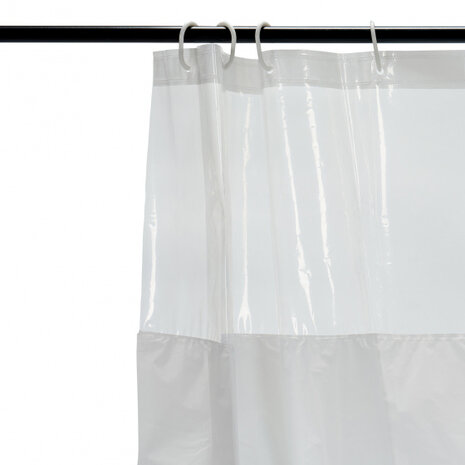 douchegordijn 180 x 180 cm polyester wit 13-delig