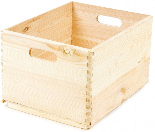 opbergkist 40 x 30 x 23 cm hout naturel