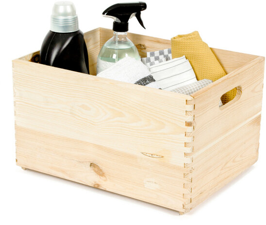 opbergkist 40 x 30 x 23 cm hout naturel
