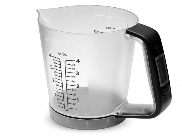 digitale maatbeker 1 liter 3 kg transparant/zwart