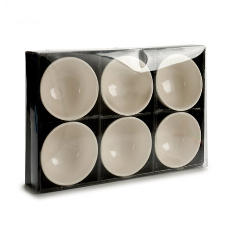 kom 5,5 x 11 cm porselein cr&egrave;me 6 stuks