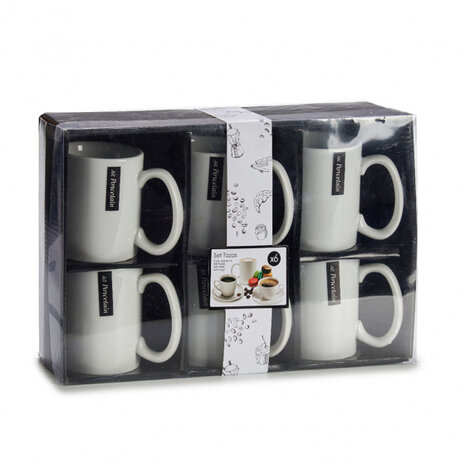 mok 300 ml 12 x 8 x 9,6 cm porselein wit 6 stuks