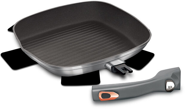 grillpan Moonlight 2,1 liter 28 cm aluminium grijs