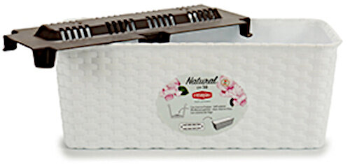 plantenbak Natural waterreserve 29 cm wit 2-delig