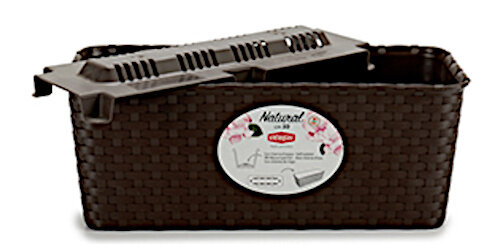 plantenbak Natural 29 cm donkerbruin 2-delig