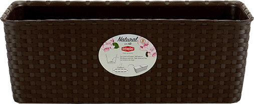 plantenbak Natural 39 cm donkerbruin 2-delig