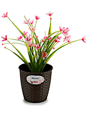 bloempot Natural 14 x 13 cm donkerbruin