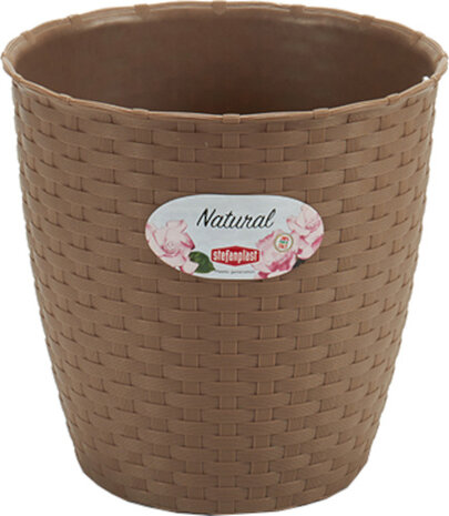 bloempot Natural 19 x 17,5 cm bruin