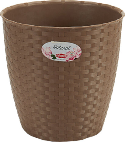bloempot Natural 24 x 22,5 cm bruin