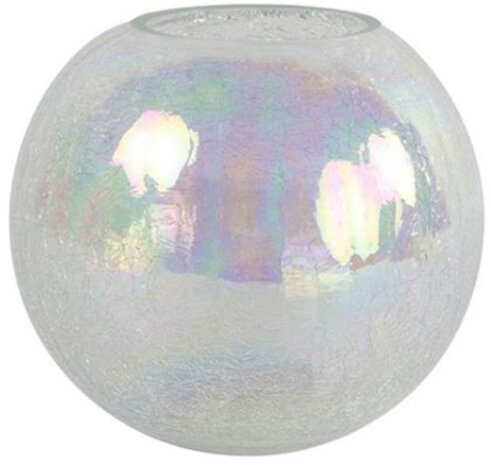 vaas Esm&eacute;e 20 x 18 cm glas/parelmoer wit