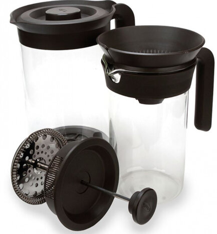 cafeti&egrave;re Seattle 3-in-1 glas 1 liter staal zwart