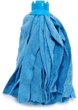 vloermop 9 x 30 cm microvezel blauw