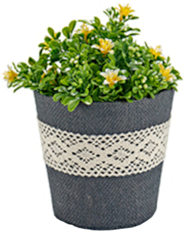 bloempot 16 x 14,5 cm jute donkerblauw