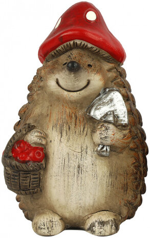 beeld Mekki paddestoel 14,5 cm polysteen bruin